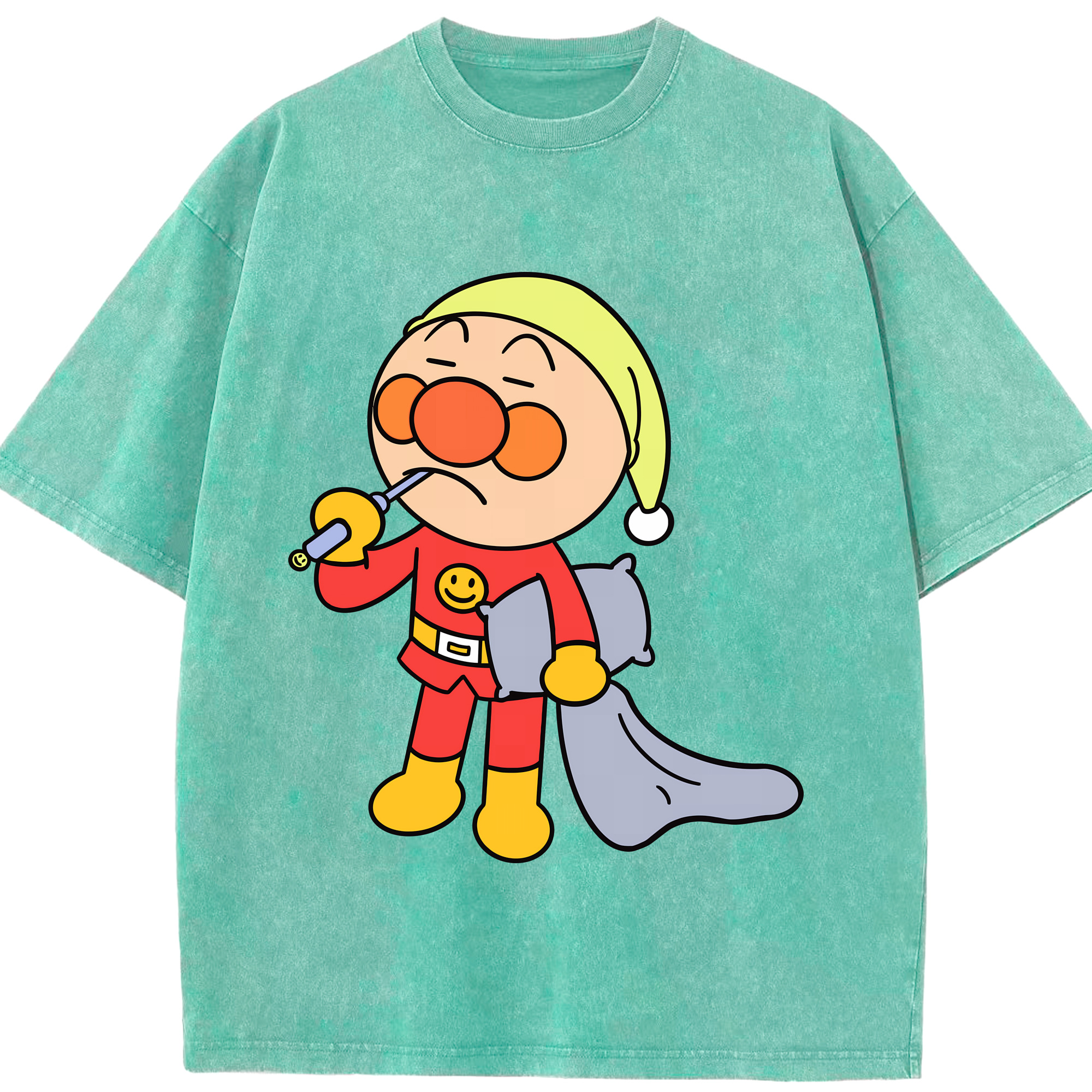 （画像用） アンパンマン Anpanman 綿100% ヴィンテージ風 半袖Tシャツ（フロントプリント）